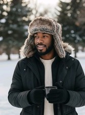 NEW Barbour winter Trapper fur Hunter Hat - Size XL - RRP £49.95