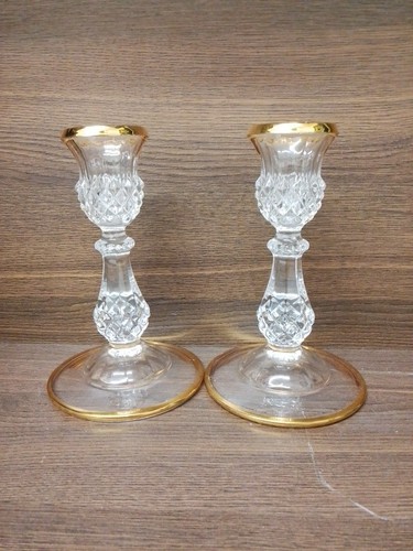 Crystal candlesticks - crystal,