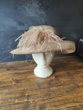 Ladies Fawn Brown Hat box Occasion Wedding Ascot Races Mother Of The Bride hat