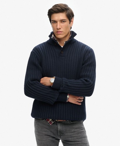 Superdry mens ribbed half - ribbed,