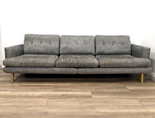 SOFA 4 Seater Grey Herringbone