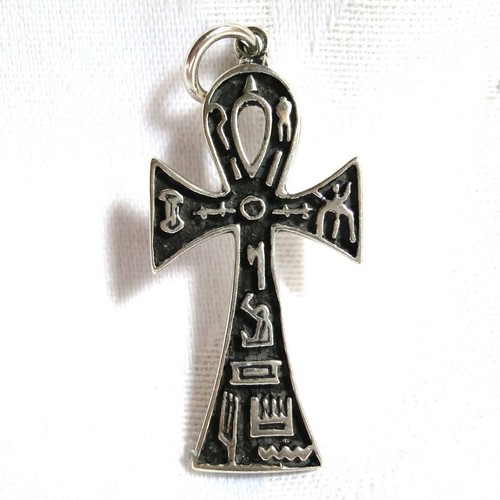 Silver ankh pendant necklace - ankh,