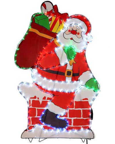 95cm pre lit santa - on, chimney