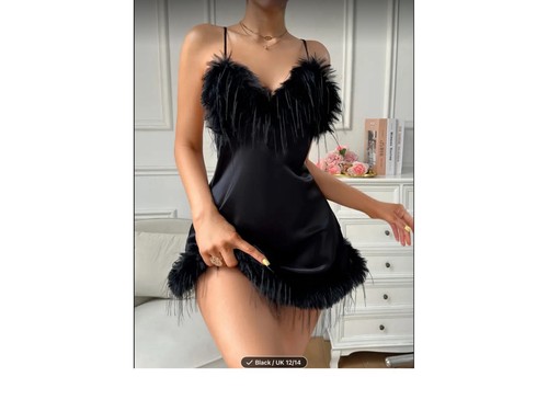 Sexy feather trimmed dress - feather,