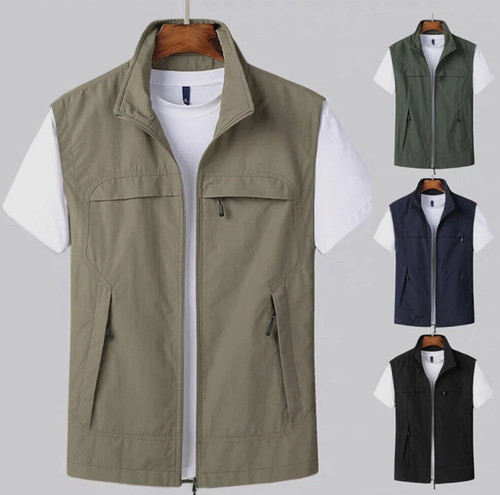 Mens multi pocket - vest, zipper