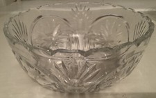 Vintage Edinburgh Crystal Abstract Thistle Design Cut Class Fruit Bowl -Rare -7”