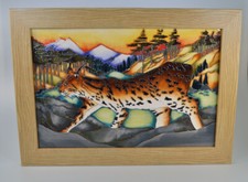Moorcroft Lynx Autumn Plaque