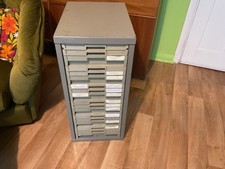 Vintage Slim Small Filing / Storage Cabinet 18 Drawers