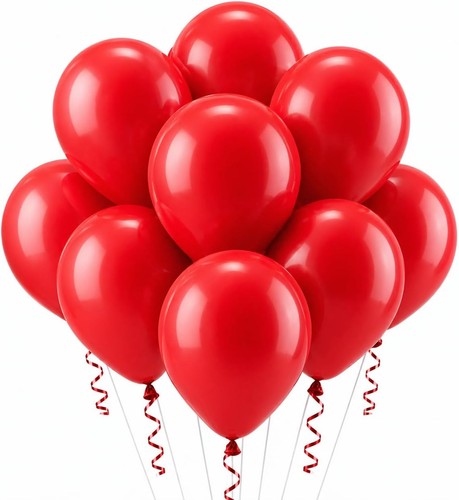 Bright red balloons 12 - 50, x
