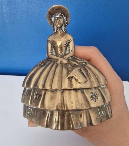 Antique solid brass lady bell - antique,