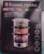 Russell Hobbs 3 Tier Electric Food Steamer Stackable Baskets Food Storage New 