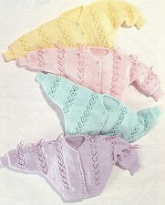 Baby Cardigan Knitting Pattern 14-24" Double Knitting  premature sizes  148