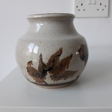 Studio Pottery Vase Impressed