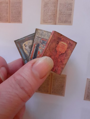 Miniature art nouveau books - art,