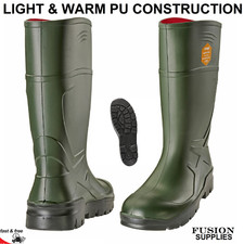 WELLINGTON BOOT WELLY,THERMAL,LIGHT WEIGHT,FARM,VET,GREEN,LIKE DUNLOP PUROFORT 