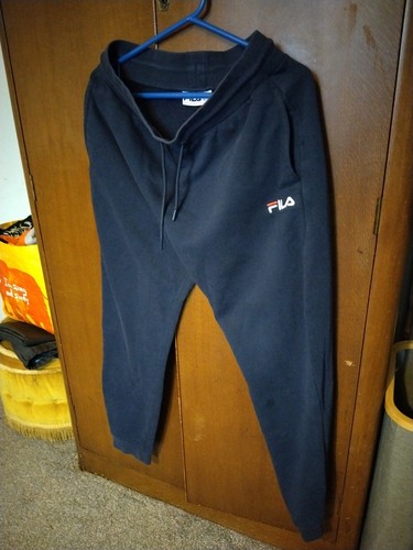 Fila size track bottoms navy - l,