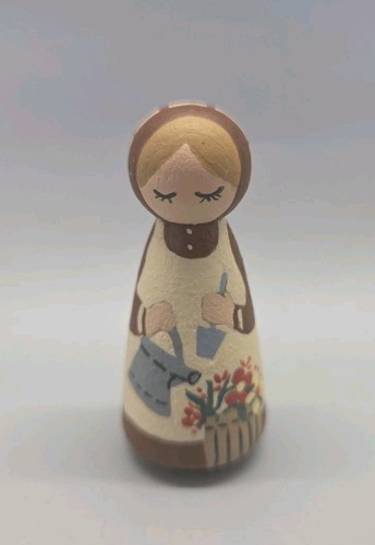 Vintage wood peg folk art - art, doll