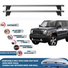 Car Roof Bars Cross Bars for Jeep Patriot 2007-2017, Roof Rack Lockable 2X Grey
