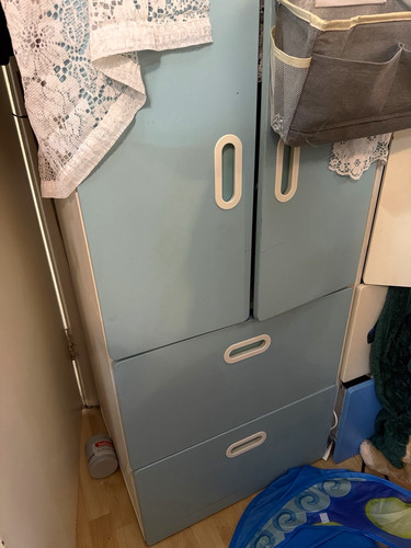 Blue freestanding wardrobe - freestanding,