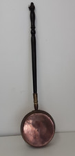 Vintage Copper Bed Warming Pan Wood Handle 103 cm Long