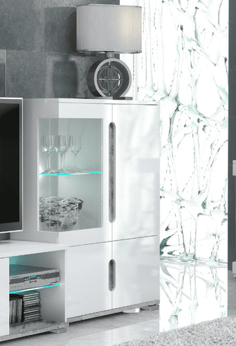 Display cabinet white gloss - cabinet,