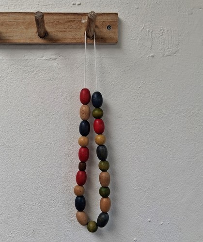 Chunky vintage wooden beads - wooden,