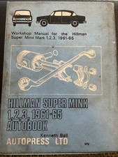 Autopress Manual For Hillman Super Minx 1962-65