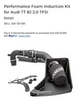 RAMAIR Induction Kit Audi TT 2.0 TFSi Air Filter Intake Kit MK2 TT 8J 2.0T EA113