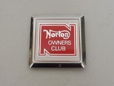 Vintage Chrome Norton Owners Club Motorcycle Car Badge Auto Emblem