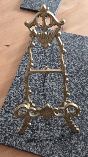Antique brass easel - brass, table
