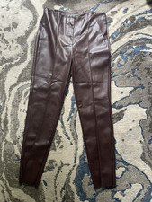 Primark brown faux leather skinny trousers 12