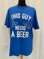 Obscene clothing  Blue Medium Mens Short Sleeve logo Cotton T-Shirt