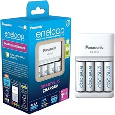 eneloop SmartPlus Charger, for 1-4 AA/AAA Rechargeable Batteries, 1.5h... 