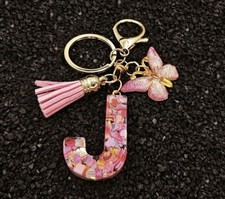 Personalised Letter/Initial number  Resin Key ring. 