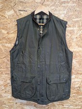 Barbour Westmorland Wax Vest Large Men Body Warmer Gilet Vintage 90s Green