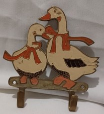 Vintage Old Brass Metal Enamel