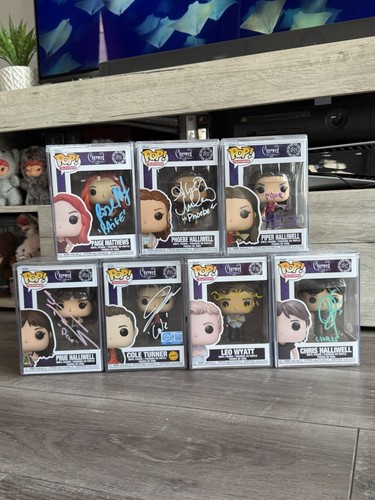 Charmed signed funko pop set - signed,