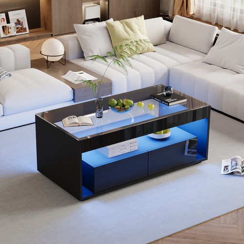 Modern coffee table with led - table,