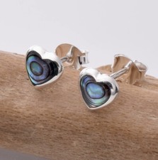 Abalone Shell Heart Stud