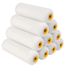 Mini Paint Roller Small Sleeves Foam Pile Refills Radiator Skirting Set 10 Pack