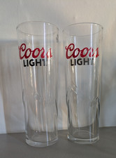 2 x Coors Light 1 Pint Beer Glasses. Used.  