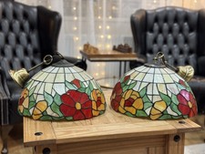 Pair Tiffany Style Stained