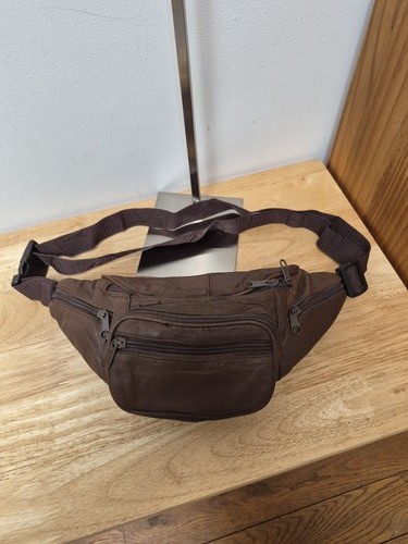 Vintage dark brown leather bum - leather,