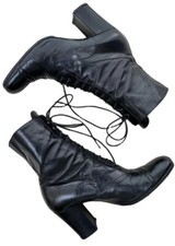 Michel Perry Vintage Lace Up women Leather Boots EUR 38, Victorian Accent