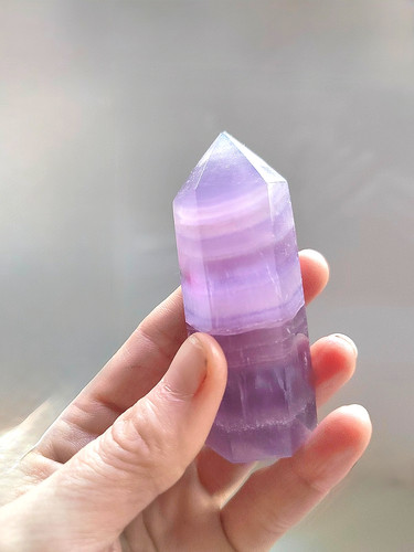 Blue fluorite crystal tower - blue,