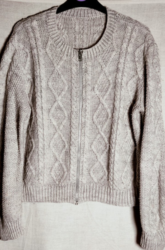 Ladies hand knit aran cardigan