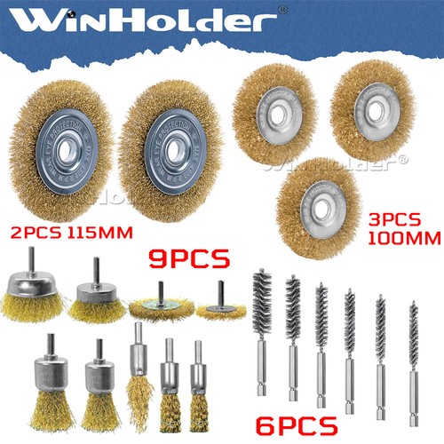 9pcs wire brush drill brass - wire,