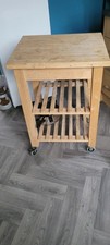 IKEA Bekvam Wooden Kitchen Trolley Beech Wood Butchers Block