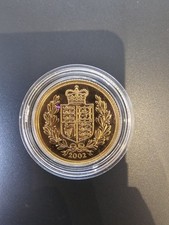 Royal Mint 2002 Proof Golden Jubilee Shield Full Sovereign 22ct Gold Coin