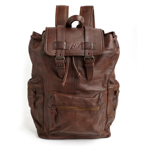 Vintage leather backpack - leather,